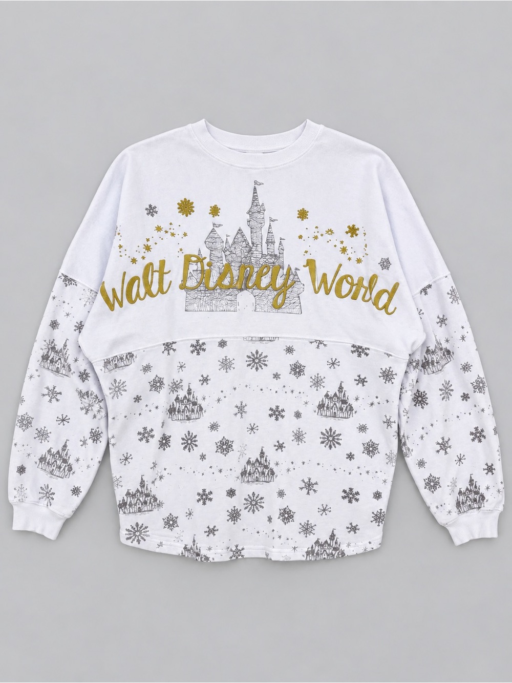 Disney Spirit Jersey Velour Sweater Large Snowman Mickey Snowflakes Walt Disney